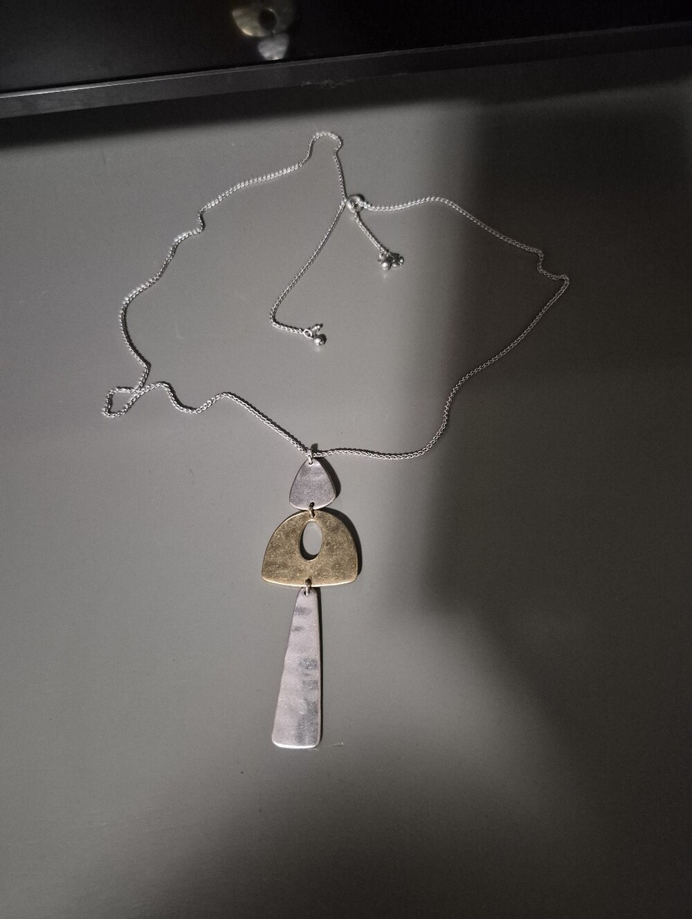 Sterling Silver and Gold-Tone Geometric Pendant Necklace - Women Jewelry